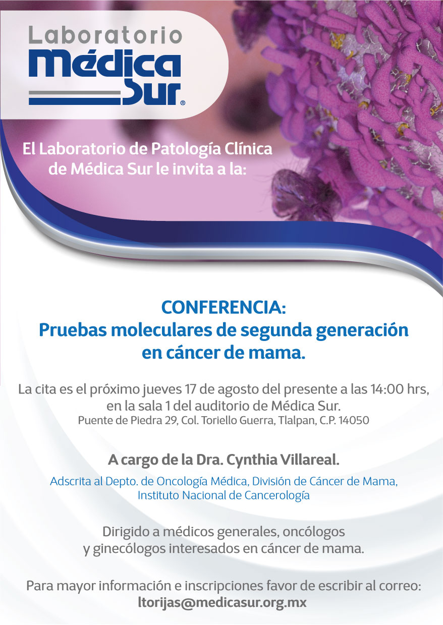 Invitación al evento Pruebas moleculares de segunda generación en cáncer de mama