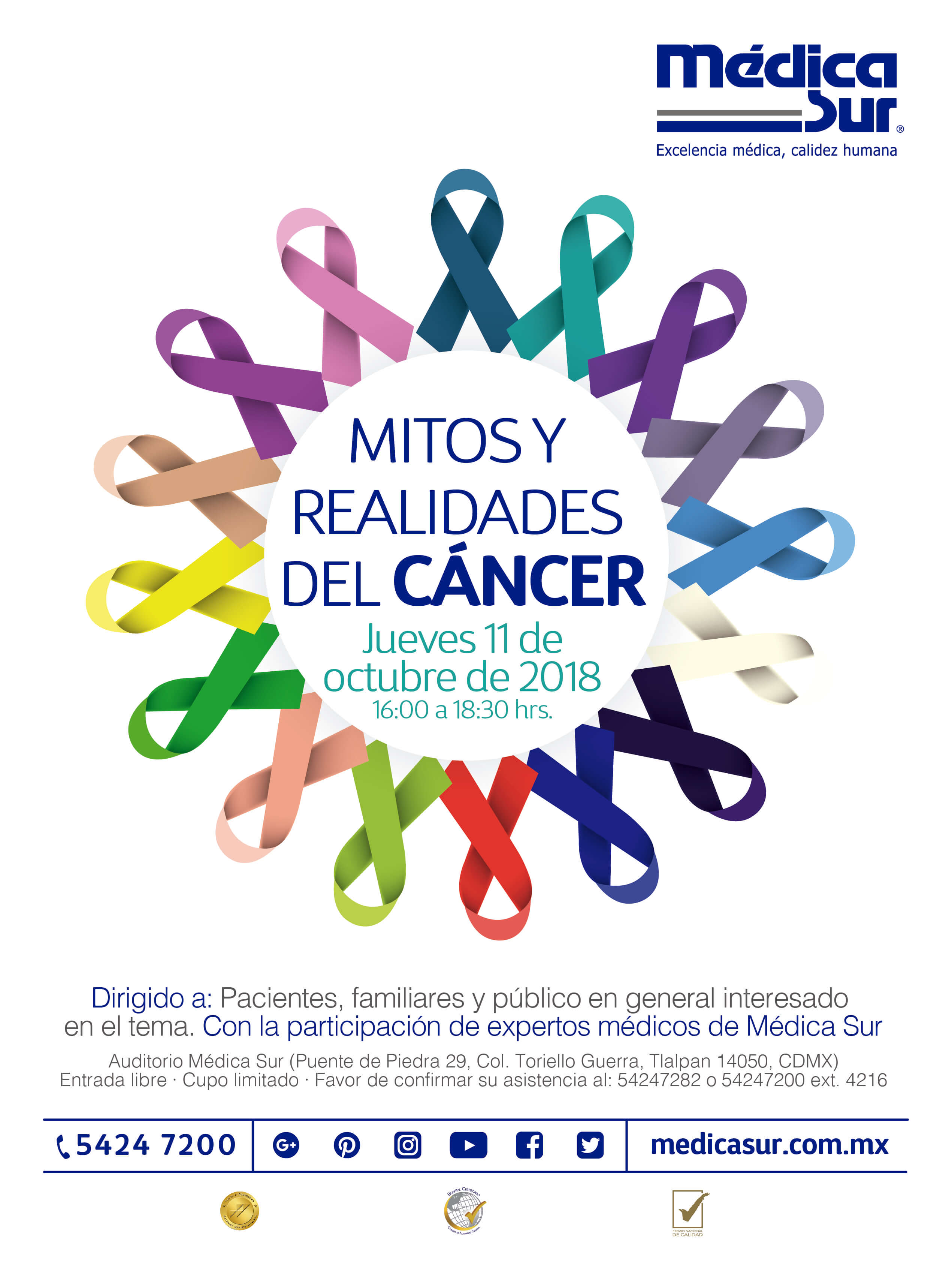 Invitación al evento Mitos y realidades del Cáncer